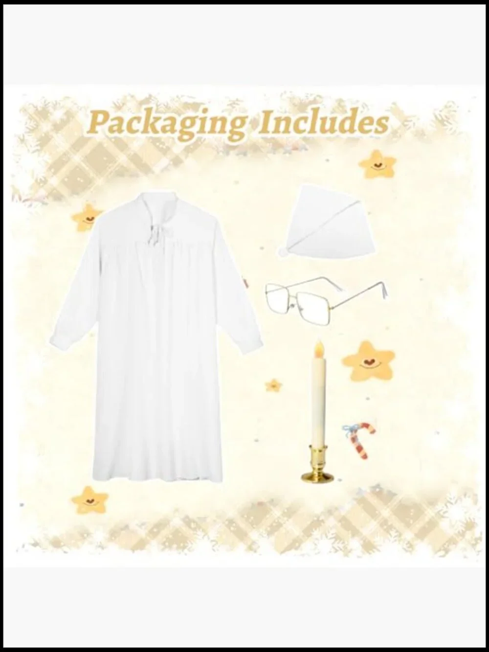 Men's Polyester Cotton Pajama Set with Hat and Vintage Glasses
